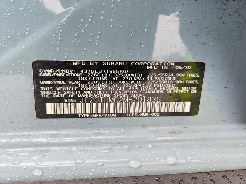Продаж на аукціоні авто 2021 Subaru Crosstrek, vin: JF2GTHMC2MH201836, номер лоту: 64676606