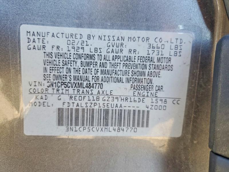 Aukcja sprzedaży 2021 Nissan Kicks, vin: 3N1CP5CVXML484770, numer aukcji: 66276626
