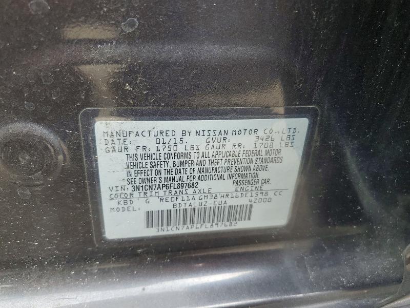 Aukcja sprzedaży 2015 Nissan Versa, vin: 3N1CN7AP6FL897682, numer aukcji: 63838636