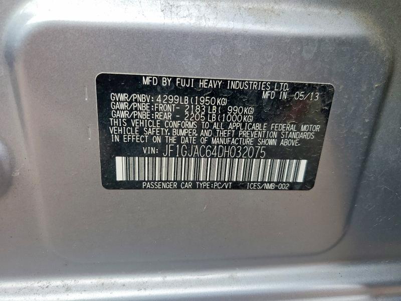Aukcja sprzedaży 2013 Subaru Impreza, vin: JF1GJAC64DH032075, numer aukcji: 66554696