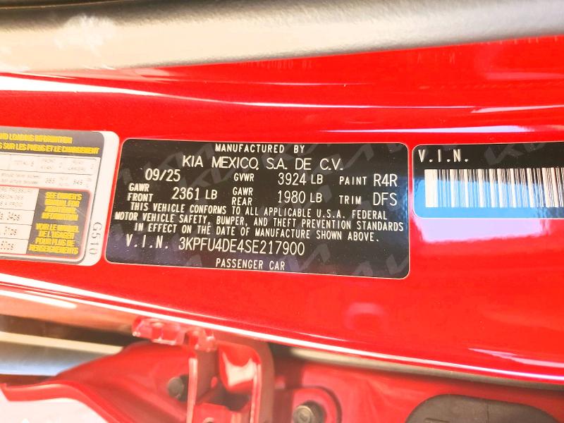 64971816 :رقم المزاد ، 3KPFU4DE4SE217900 vin ، 2025 Kia K4 مزاد بيع