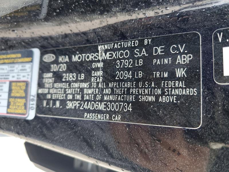 Продажа на аукционе авто 2021 Kia Forte, vin: 3KPF24AD6ME300734, номер лота: 65008516