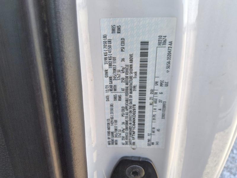 2022 Ford F150 მანქანა იყიდება აუქციონზე, vin: 1FTNF1C84NKD02978, აუქციონის ნომერი: 62410596