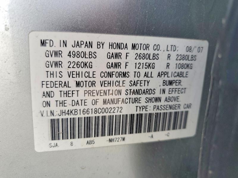 Продажа на аукционе авто 2008 Acura Rl, vin: JH4KB16618C002272, номер лота: 64341556