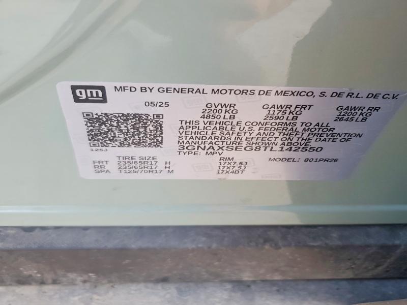 Продажа на аукционе авто 2026 Chevrolet Equinox, vin: 3GNAXSEG8TL142550, номер лота: 65828196