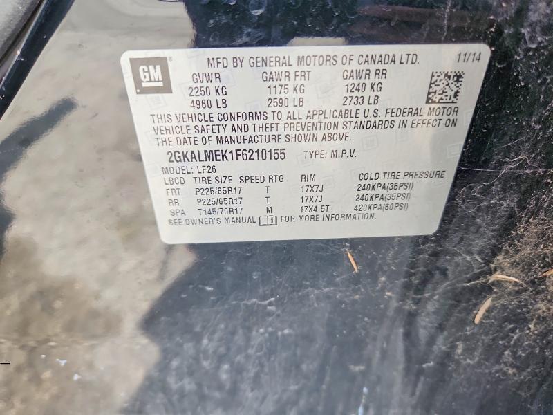 Продажа на аукционе авто 2015 Gmc Terrain, vin: 2GKALMEK1F6210155, номер лота: 64967436