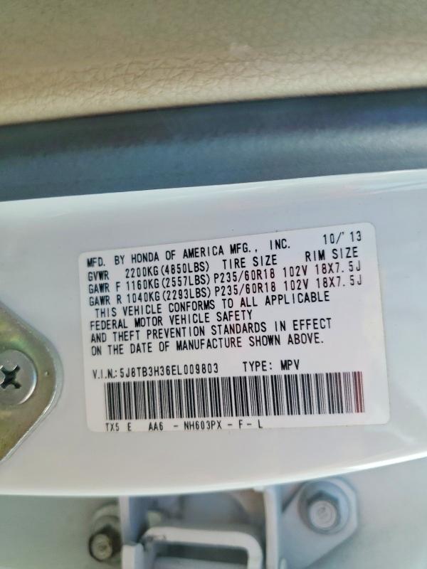 Aukcja sprzedaży 2014 Acura Rdx, vin: 5J8TB3H36EL009803, numer aukcji: 62990876