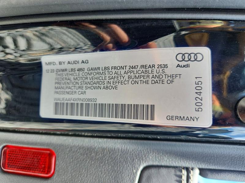 Продаж на аукціоні авто 2024 Audi A4, vin: WAUEAAF4XRN008932, номер лоту: 67079156