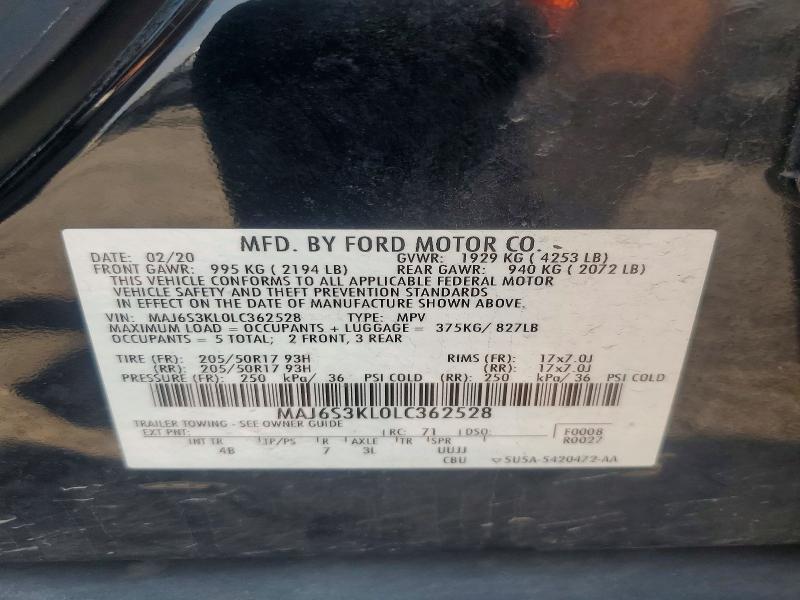 Продажа на аукционе авто 2020 Ford Ecosport, vin: MAJ6S3KL0LC362528, номер лота: 63383736