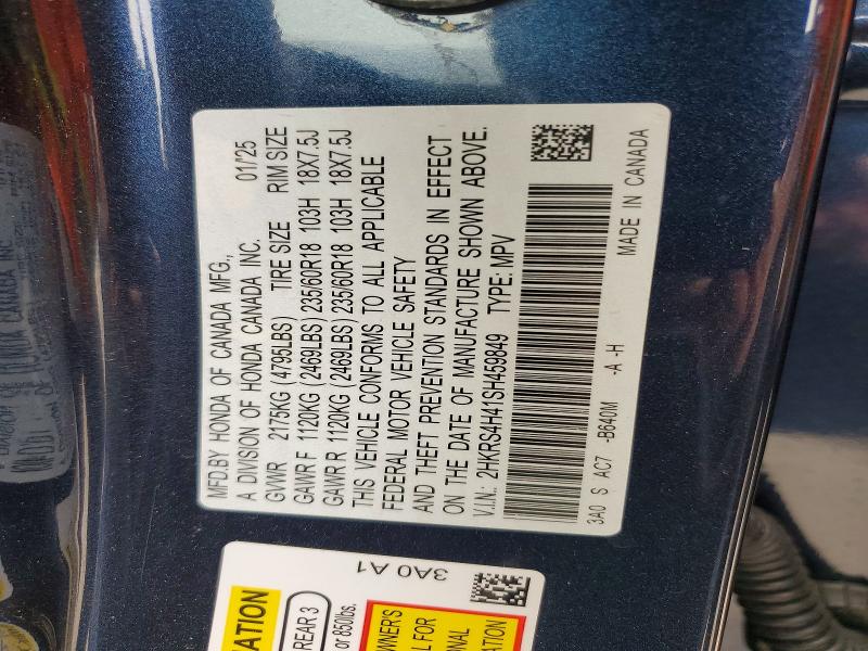 64896406 :رقم المزاد ، 2HKRS4H41SH459849 vin ، 2025 Honda Cr-v مزاد بيع