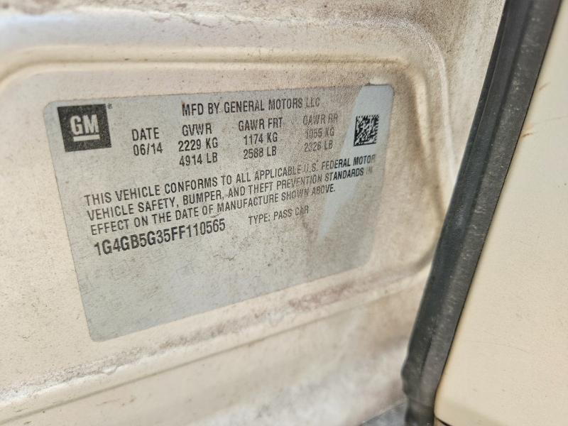 63542226 :رقم المزاد ، 1G4GB5G35FF110565 vin ، 2015 Buick Lacrosse مزاد بيع