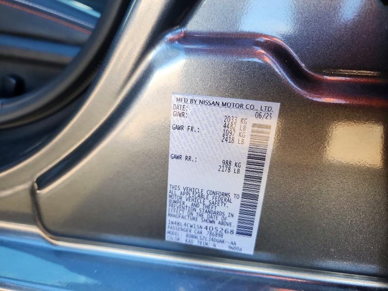 Продажа на аукционе авто 2025 Nissan Altima, vin: 1N4BL4CW1SN405268, номер лота: 66303256