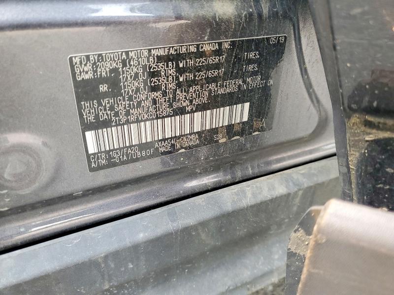 Продажа на аукционе авто 2019 Toyota Rav4, vin: 2T3P1RFV0KC015875, номер лота: 63609846