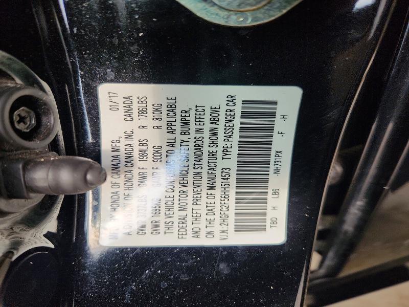 Aukcja sprzedaży 2017 Honda Civic, vin: 2HGFC2F56HH514573, numer aukcji: 63238916