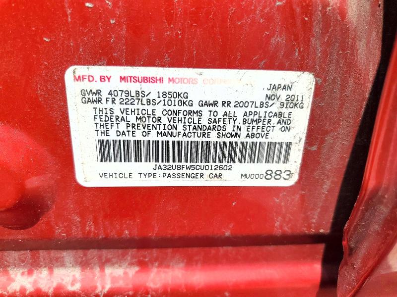 Продажа на аукционе авто 2012 Mitsubishi Lancer, vin: JA32U8FW5CU012602, номер лота: 63223776