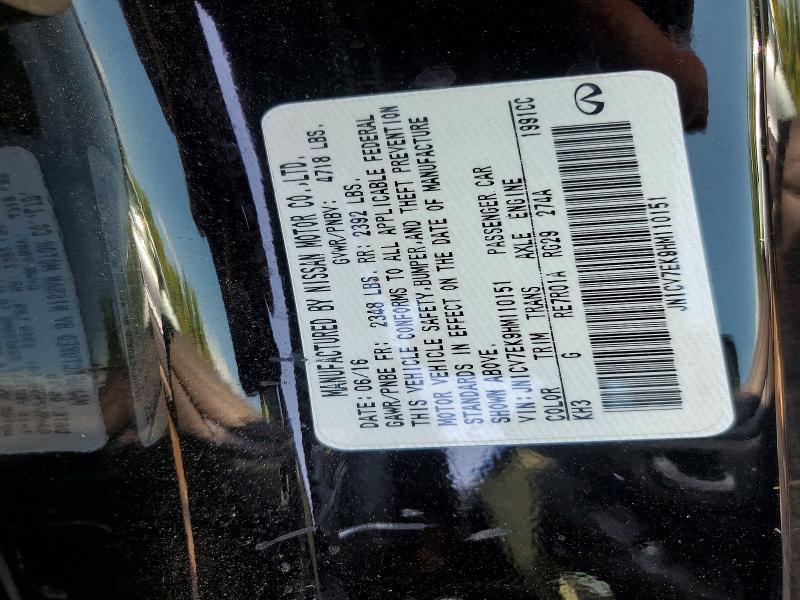 Aukcja sprzedaży 2017 Infiniti Q60, vin: JN1CV7EK9HM110151, numer aukcji: 66008776