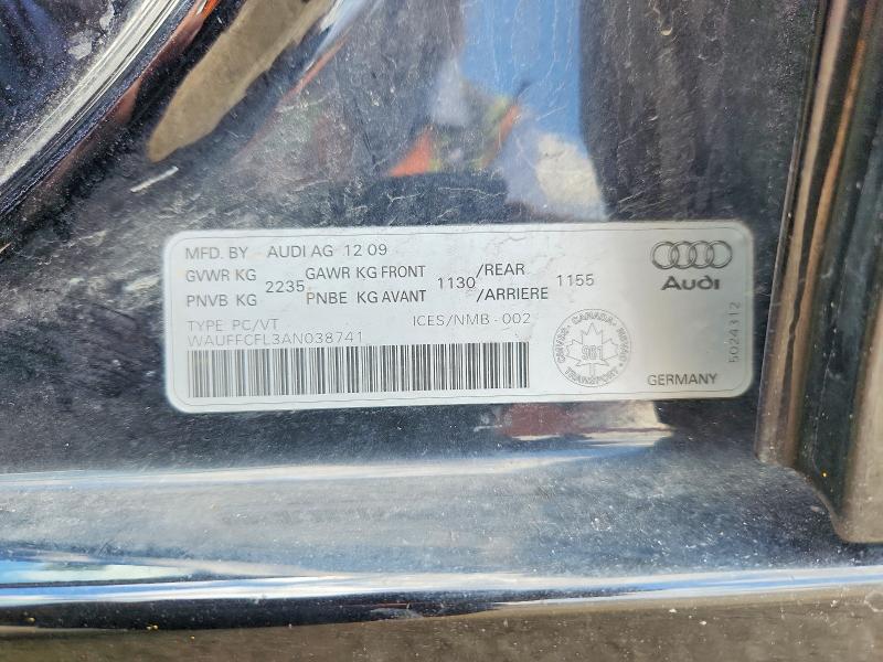 Auction sale of the 2010 Audi A4, vin: WAUFFCFL3AN038741, lot number: 65352286