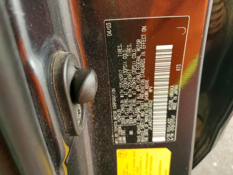2004 Lexus Rx მანქანა იყიდება აუქციონზე, vin: JTJHA31U040014602, აუქციონის ნომერი: 63712606