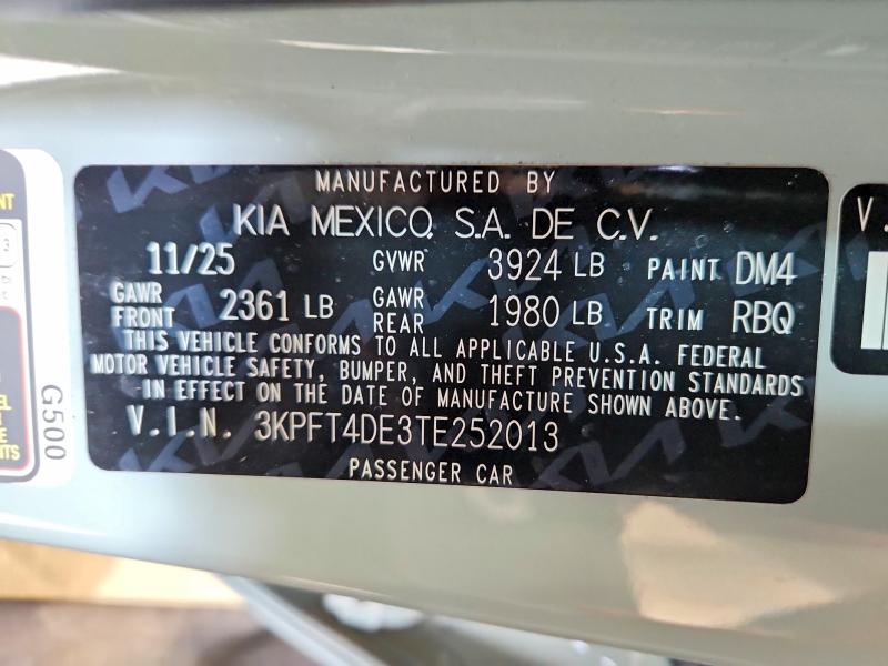 Продаж на аукціоні авто 2026 Kia K4, vin: 3KPFT4DE3TE252013, номер лоту: 64556196