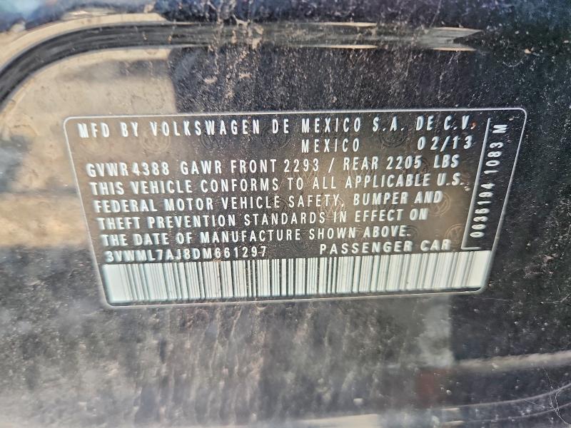 Продаж на аукціоні авто 2013 Volkswagen Jetta, vin: 3VWML7AJ8DM661297, номер лоту: 63815516
