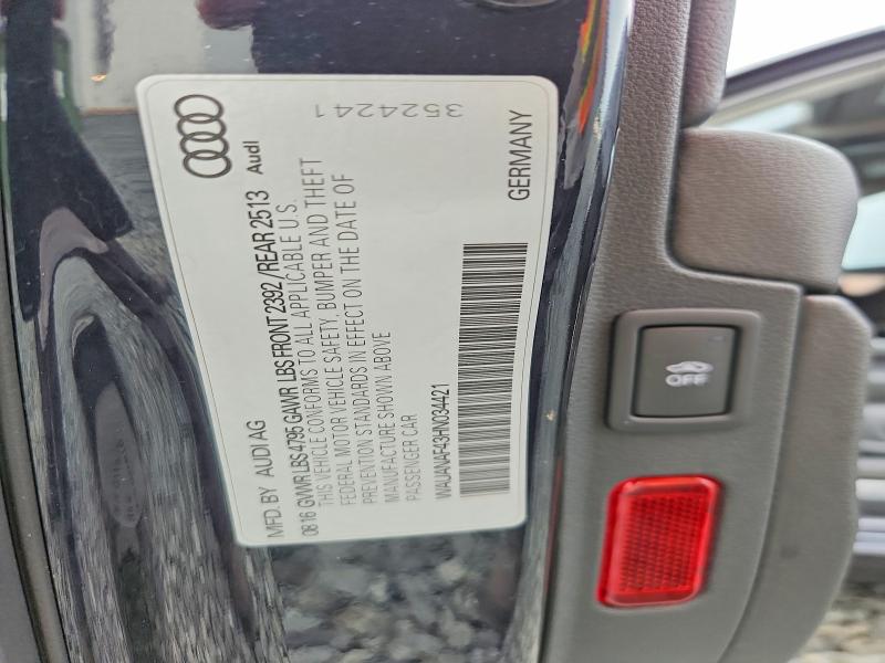 Продаж на аукціоні авто 2017 Audi A4, vin: WAUANAF43HN034421, номер лоту: 64369096