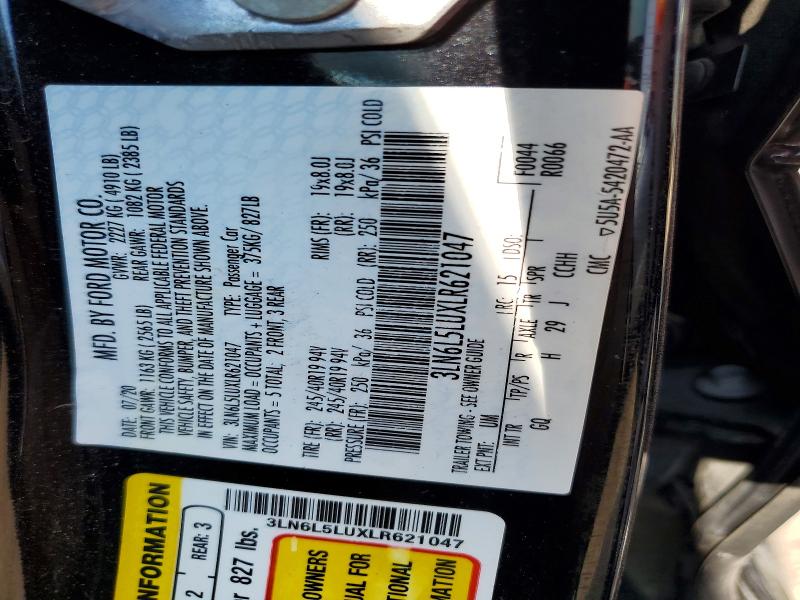 Продажа на аукционе авто 2020 Lincoln Mkz, vin: 3LN6L5LUXLR621047, номер лота: 63611706