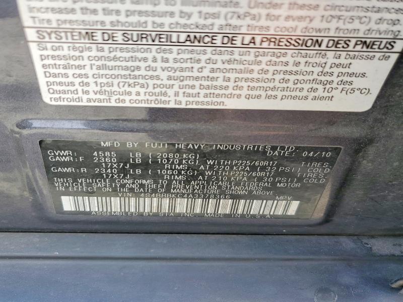 Продаж на аукціоні авто 2010 Subaru Outback, vin: 4S4BRBKC4A3378366, номер лоту: 66782216