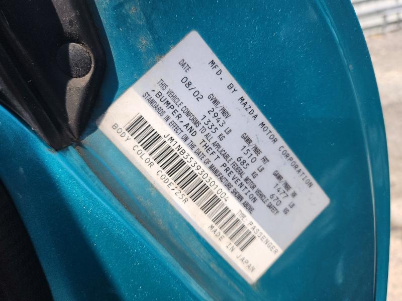 66605226 :رقم المزاد ، JM1NB353930301004 vin ، 2003 Mazda Mx-5 Miata مزاد بيع