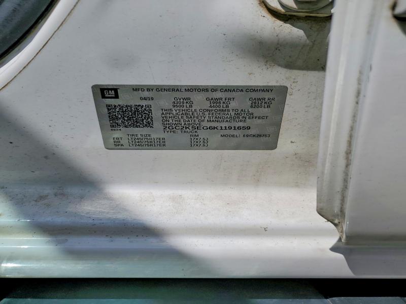 Aukcja sprzedaży 2019 Chevrolet Silverado, vin: 2GC2KSEG6K1191659, numer aukcji: 65817246
