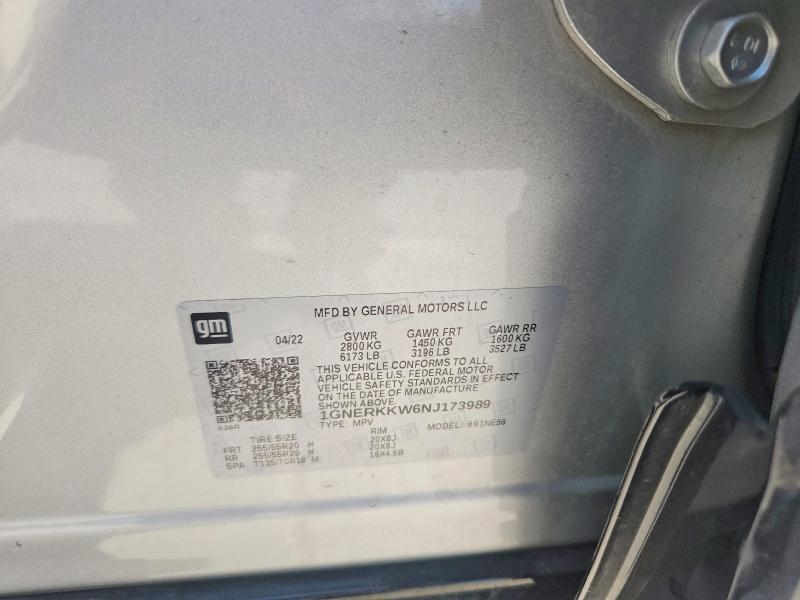 2022 Chevrolet Traverse მანქანა იყიდება აუქციონზე, vin: 1GNERKKW6NJ173989, აუქციონის ნომერი: 64913656