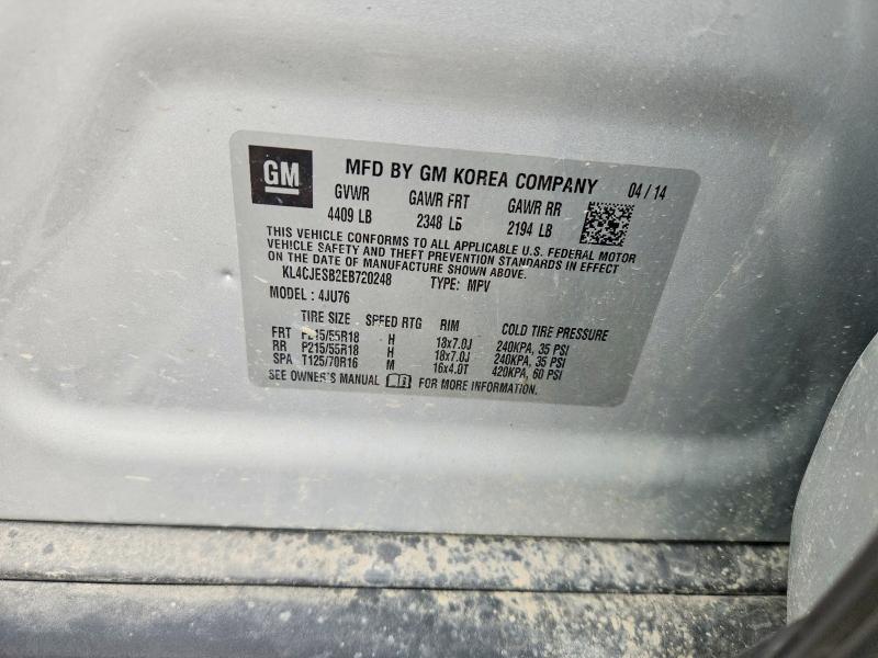 65008306 :رقم المزاد ، KL4CJESB2EB720248 vin ، 2014 Buick Encore مزاد بيع