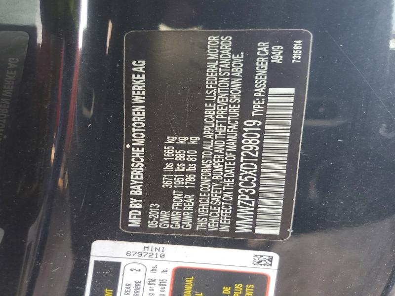 Продаж на аукціоні авто 2013 Mini Cooper, vin: WMWZP3C5XDT298019, номер лоту: 64782336