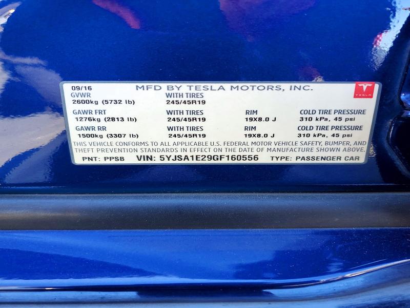 Aukcja sprzedaży 2016 Tesla Model S, vin: 5YJSA1E29GF160556, numer aukcji: 64147466
