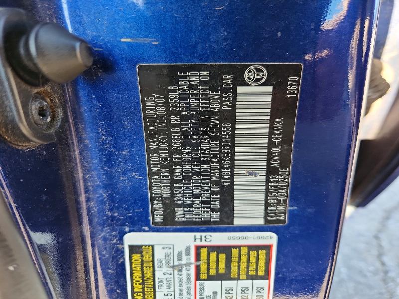 2008 Toyota Camry მანქანა იყიდება აუქციონზე, vin: 4T4BE46K58R014556, აუქციონის ნომერი: 66436446