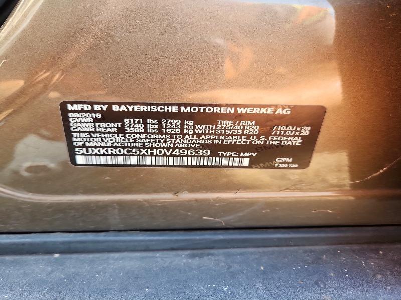 Продаж на аукціоні авто 2017 Bmw X5, vin: 5UXKR0C5XH0V49639, номер лоту: 65879876