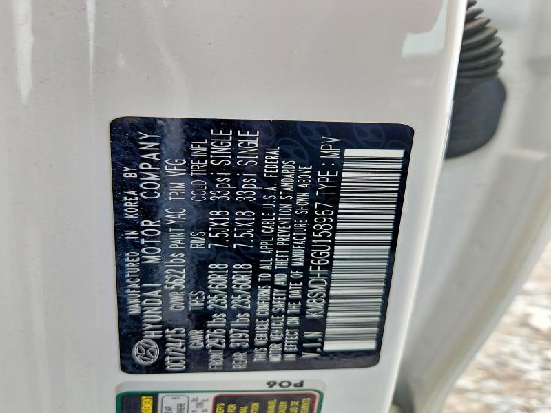 64209726 :رقم المزاد ، KM8SMDHF6GU158967 vin ، 2016 Hyundai Santa Fe مزاد بيع