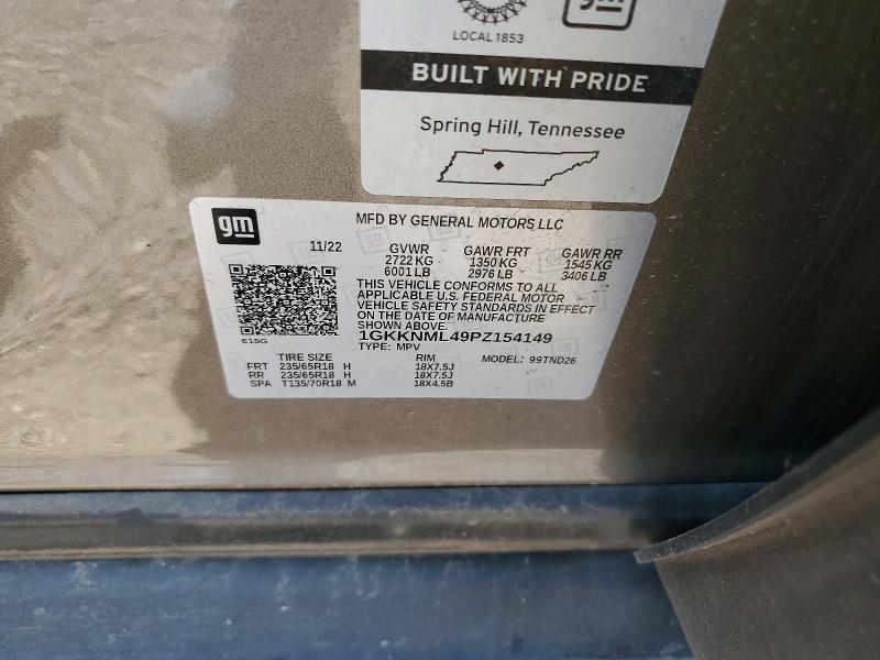 Aukcja sprzedaży 2023 Gmc Acadia, vin: 1GKKNML49PZ154149, numer aukcji: 63687856