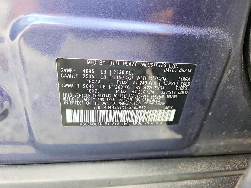 Aukcja sprzedaży 2015 Subaru Outback, vin: 4S4BSAJC4F3205910, numer aukcji: 66208106