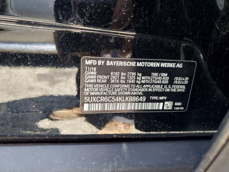 2019 Bmw X5 მანქანა იყიდება აუქციონზე, vin: 5UXCR6C54KLK88649, აუქციონის ნომერი: 63781806
