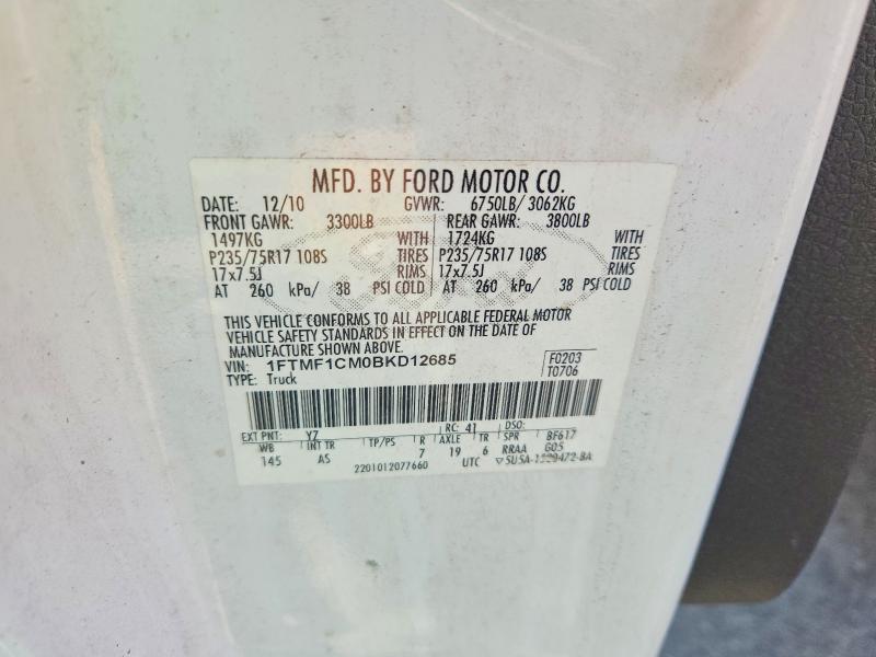 64005086 :رقم المزاد ، 1FTMF1CM0BKD12685 vin ، 2011 Ford F150 مزاد بيع