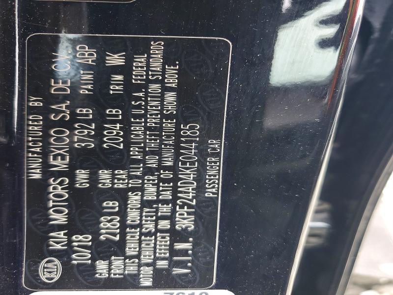 Aukcja sprzedaży 2019 Kia Forte, vin: 3KPF24AD4KE044185, numer aukcji: 63899106