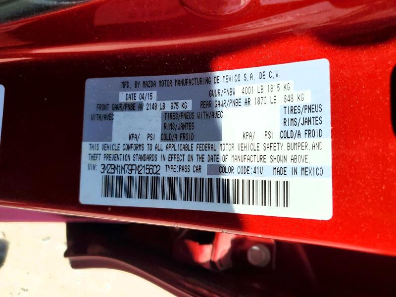 Aukcja sprzedaży 2015 Mazda 3, vin: 3MZBM1M79FM215602, numer aukcji: 65225486