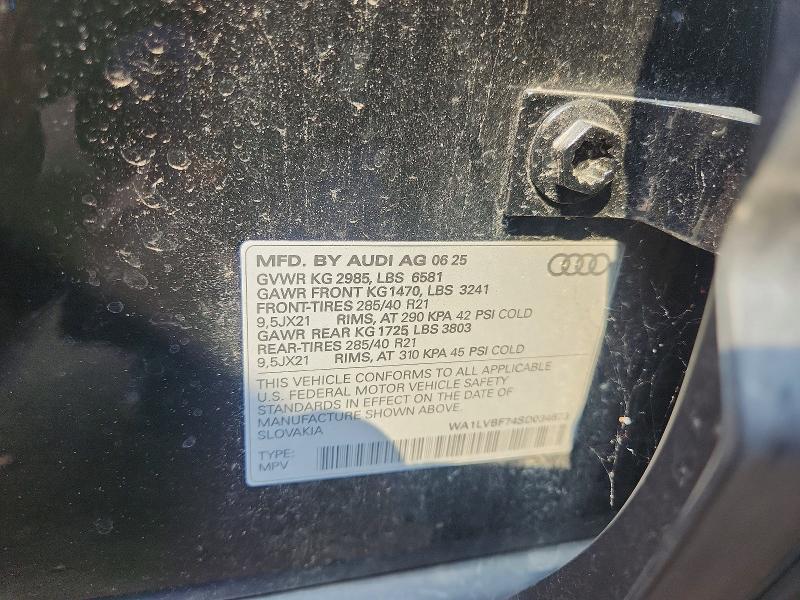 Aukcja sprzedaży 2025 Audi Q7, vin: WA1LVBF74SD034673, numer aukcji: 63652166