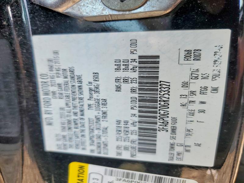 Продажа на аукционе авто 2016 Ford Fusion, vin: 3FA6P0G70GR253327, номер лота: 64632886