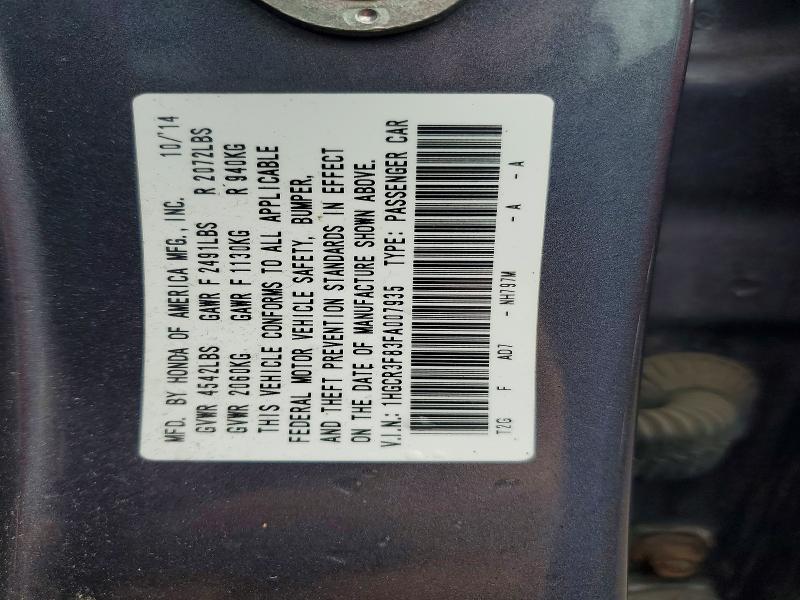 2015 Honda Accord მანქანა იყიდება აუქციონზე, vin: 1HGCR3F83FA007935, აუქციონის ნომერი: 64114516