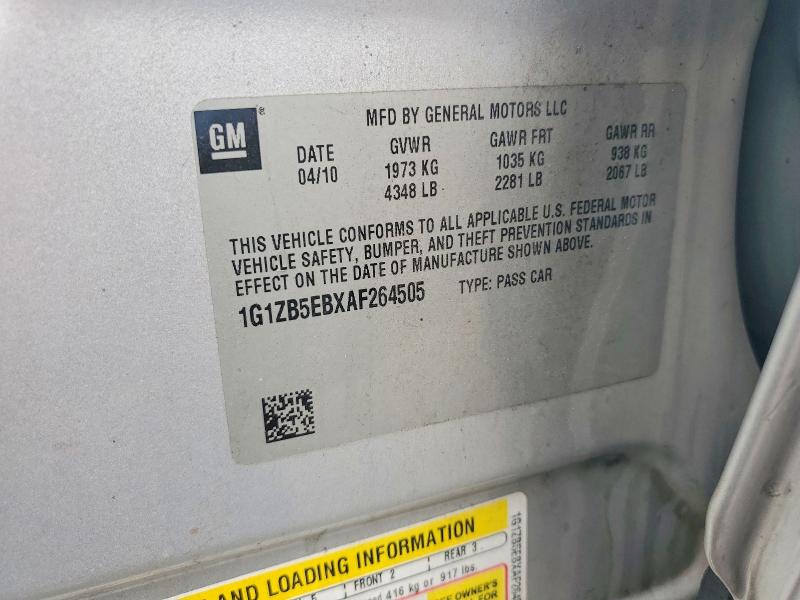 64608076 :رقم المزاد ، 1G1ZB5EBXAF264505 vin ، 2010 Chevrolet Malibu مزاد بيع