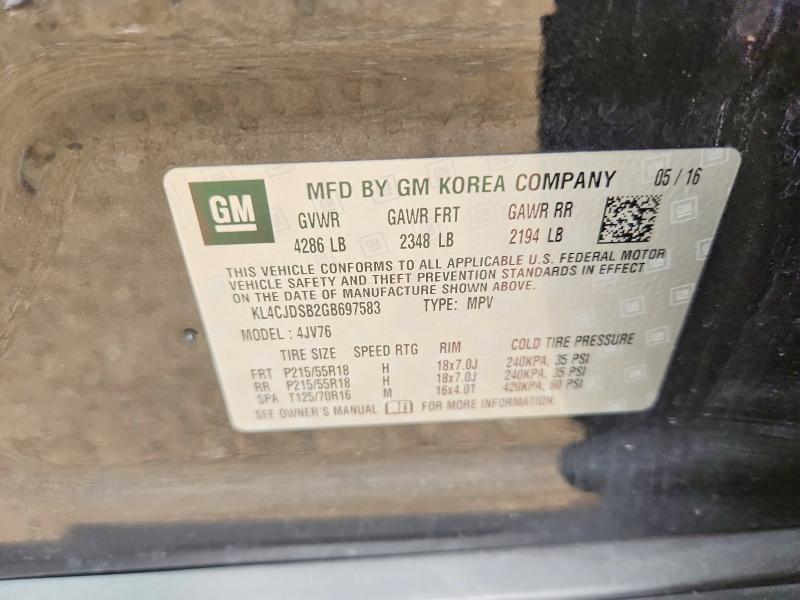 Aukcja sprzedaży 2016 Buick Encore, vin: KL4CJDSB2GB697583, numer aukcji: 64213896