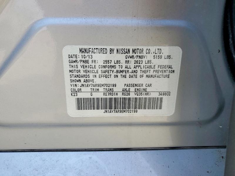 65155526 :رقم المزاد ، JN1AV7AR9EM702199 vin ، 2014 Infiniti Q50 Hybrid مزاد بيع