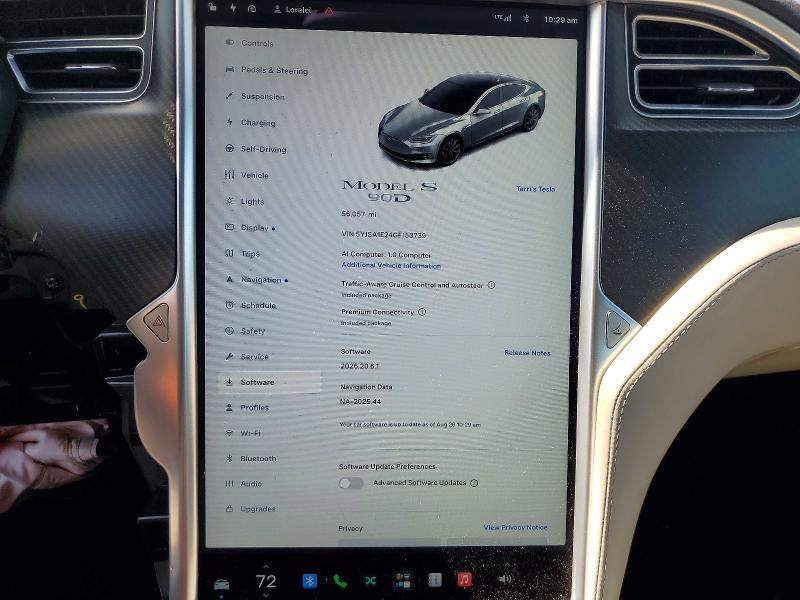66072116 :رقم المزاد ، 5YJSA1E24GF153739 vin ، 2016 Tesla Model S مزاد بيع