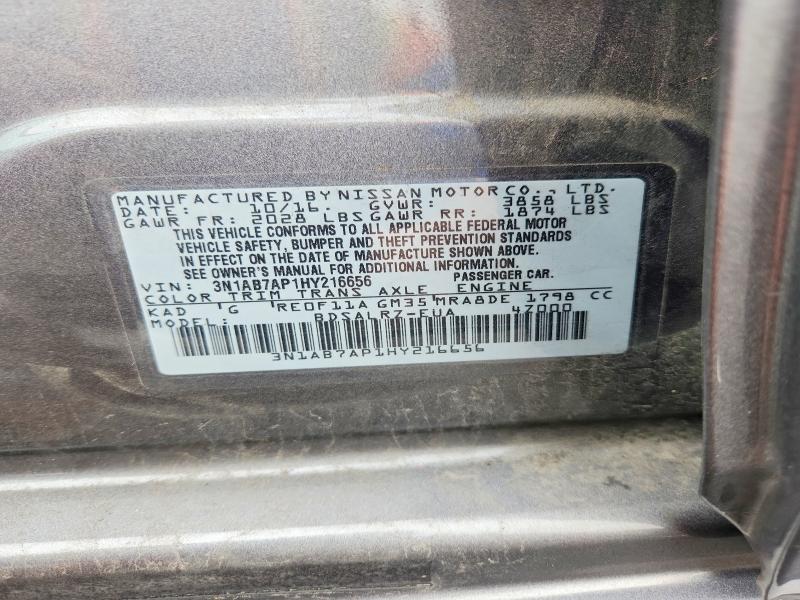 Продаж на аукціоні авто 2017 Nissan Sentra, vin: 3N1AB7AP1HY216656, номер лоту: 65903786